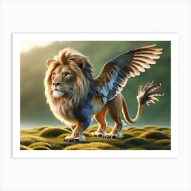Fantasy Lion Bird Art Print