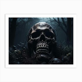 Skull In The Woods 2 Art Print