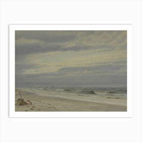 Vintage Painting Boat On The Beach Art Print