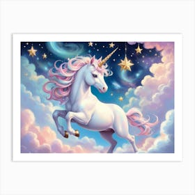 Unicorn In The Sky 16 Art Print