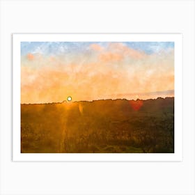 Sunset Over Dartmoor Art Print