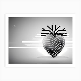 Black And White Heart Art Print