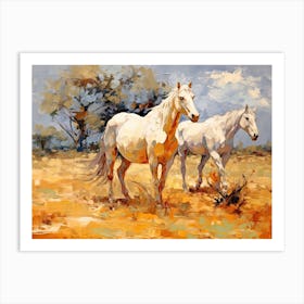 Horses Painting In Outback, Australia, Landscape 2 Art Print