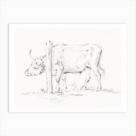 Standing Cow, With Its Head Between Poles, Jean Bernard Art Print