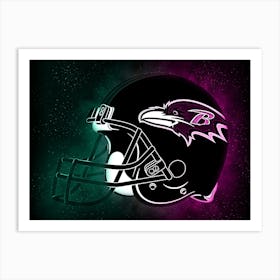 Baltimore Ravens Helmet Style Art Print