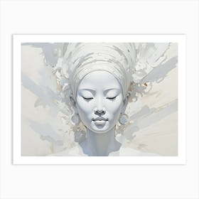 White Shades - Portrait Asian Woman Art Print