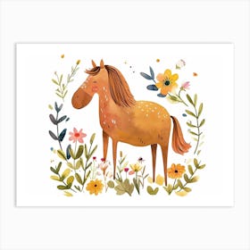 Little Floral Horse 2 Art Print