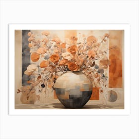 Orange Flowers In A Vase Art Print