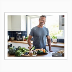 Healthy Man In Kitchen 2 Art Print