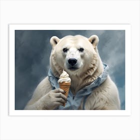 Default Portrait Polar Bear With Ice Ice Cream Cones In His 2 5f030a13 Cba9 46dd 848e E39814bc7a15 1 Art Print