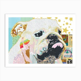 Bulldog Popart Collage Art Print