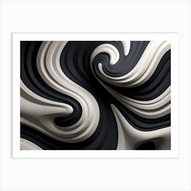 Abstract Black And White Swirls Art Print