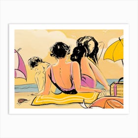 Beach Girls Art Print
