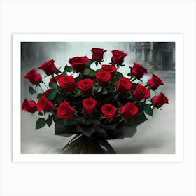 Red Roses Bouquet Art Print