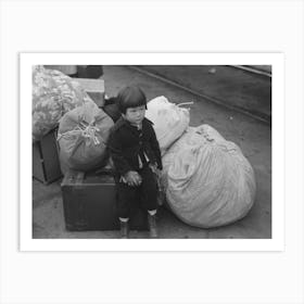 Los Angeles, California, Japanese American Child Who Is Being Evacuated With His Parents To Owens Valley By Art Print