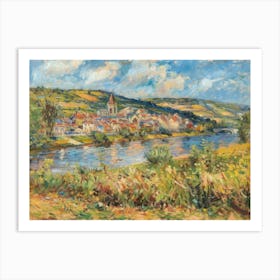 Tranquil Lakeside Refuge Painting Inspired By Paul Cezanne Art Print