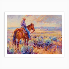 Cowboy Painting Wyoming Art Print
