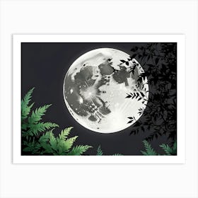 Full Moon In The Forest 1 Art Print