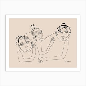 People, Beige Art Print