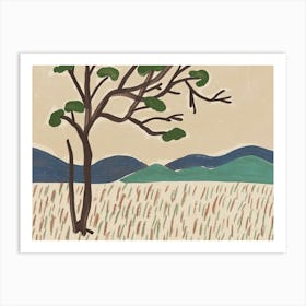 Tree In A Field Art Print