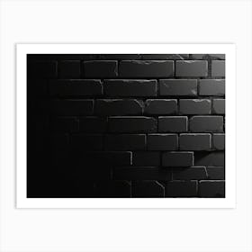 Abstract Black Background with Brick Shadow Texture 1 Art Print