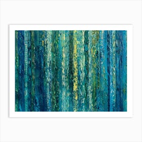 Blue And Yellow Abstract Painting 4 Art Print