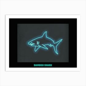 Neon Aqua Bamboo Shark 4 Poster Art Print