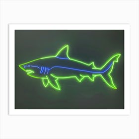 Neon Lime Dogfish Shark 1 Art Print