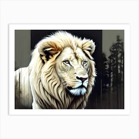 Lion Painting 100 Art Print