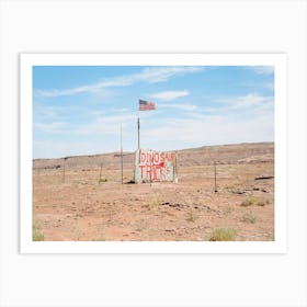 Dino Tracks Sign Arizona Art Print