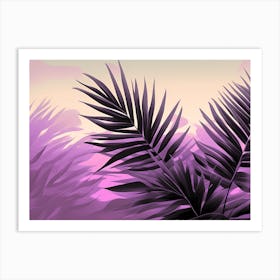 Purple Palm Leaves Background, 1301 Art Print