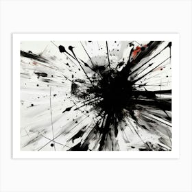 Chaos Abstract Black And White 12 Art Print