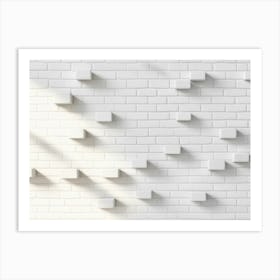 Abstract White Background With Brick Shadow Texture 1 Art Print