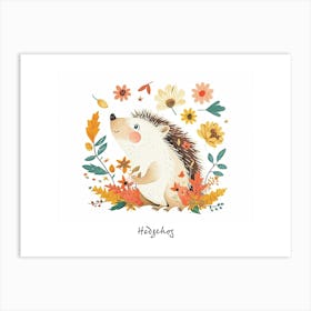 Little Floral Hedgehog 2 Poster Art Print