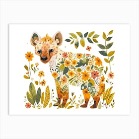 Little Floral Hyena 2 Art Print