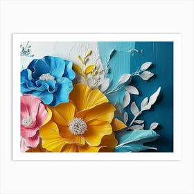 Cozy Modern Scene With A Spectacular Hyper Realistic Abstract Of Spring Flowers 1 Art Print