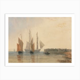 Entrance To Calais Harbour, David Cox Art Print