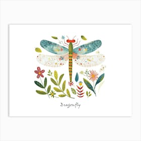 Little Floral Dragonfly 3 Poster Art Print