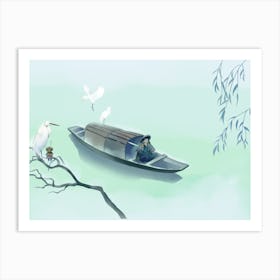 Chinese Boat Art Print