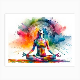 Woman In Yoga Pose Art Print