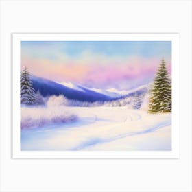 Winter Landscape Mountains Art Print