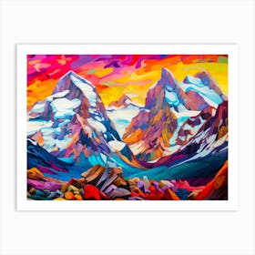 Sunset In The Mountains Art Print