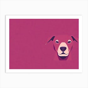 Dog Portrait On A Pink Background, colorful dog illustration, dog portrait, animal illustration, digital art, pet art, dog artwork, dog drawing, dog painting, dog wallpaper, dog background, dog lover gift, dog décor, dog poster, dog print, pet, dog, vector art, dog art, minimalistic dog art, minimalistic vector art Art Print