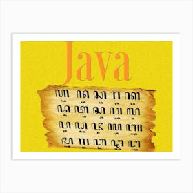 Java Ancient Font Art Print