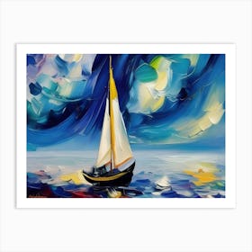 Moonlight Sail (Neo) Art Print