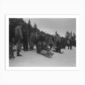 Fun In The Snow, Sequoia National Park, California By Russell Lee Art Print