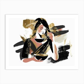 Woman With Bowl Art Print