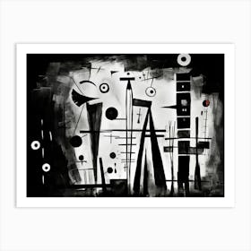 Dreams Abstract Black And White 8 Art Print