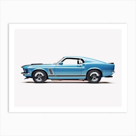 Toy Car 69 Mustang Boss 302 Blue Art Print