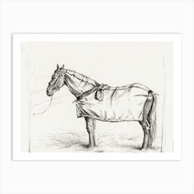 Horse Standing In Stable With Blanket, Jean Bernard Art Print